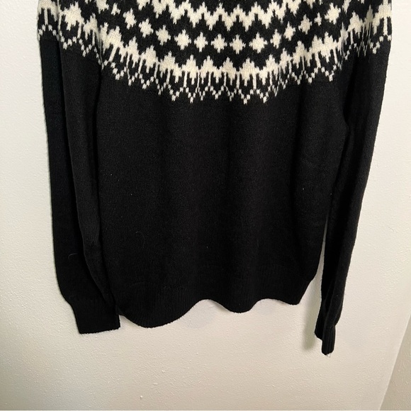 Gap Relaxed Forever Cozy Fair Isle Sweater Black White L - Picture 9 of 12